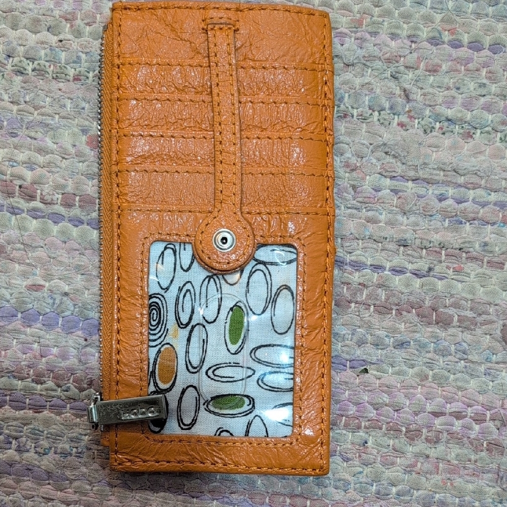 HOBO Burnt Orange Leather Card Wallet - Picture 2 of 8